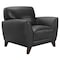 Armen Living Jedd Contemporary Chair in Genuine Black Leather with Brown Wood Legs LCJD1BL - alternate 1